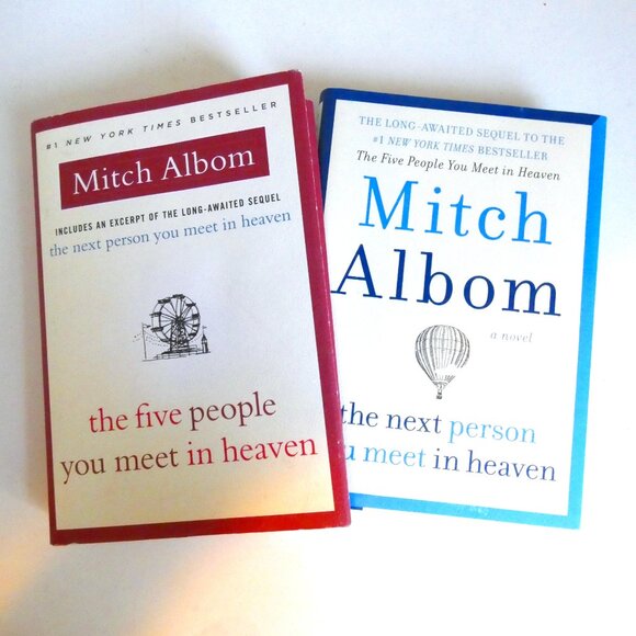 MITCH ALBOM Two Book Set "The 5 People You Meet in Heaven" & "The Next Person... - Picture 1 of 5